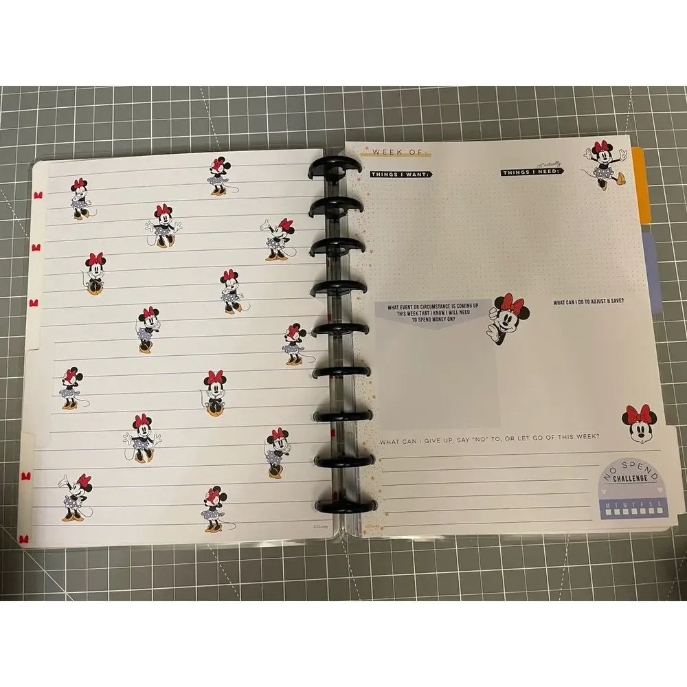 Happy Planner Classic Disney Minnie Mouse Budget Journal 9 Disc Undated
